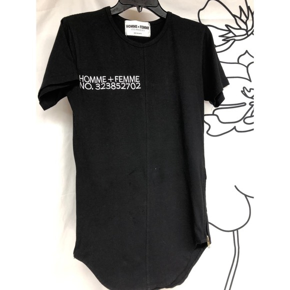 Homme + Femme Black Tee Shirt Size Small - Picture 1 of 6